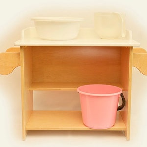 Montessori Dish Washing Station Table Outdoor Indoor Toys Preschool Homeschool Montessori class Waldorf Reggio Backyard Game Natural