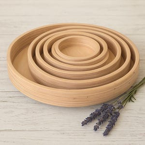 Wooden Round Tray, Montessori Tray, Outdoor Sorting Tray, Wooden Trays, Home Decor, Natural Decorative Wooden Tray Montessori class Backyard