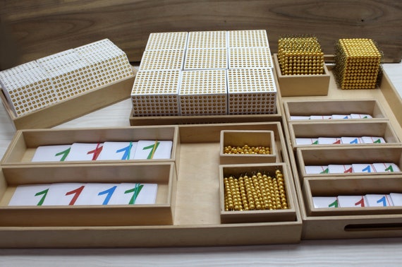 Montessori Golden Beads, Cube of 1000, Thousand Cube Montessori Golden  Beads Montessori Toy Montessori Math Toy Set Montessori Math 