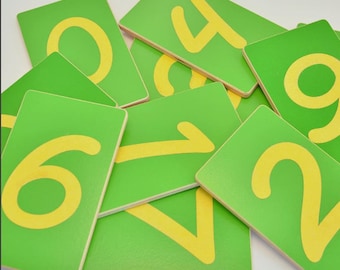 Montessori Toys, Sandpaper numbers, Sandpaper numerals, Montessori School Class Waldorf Homeschool Preschool Tactile numbers Wooden numbers