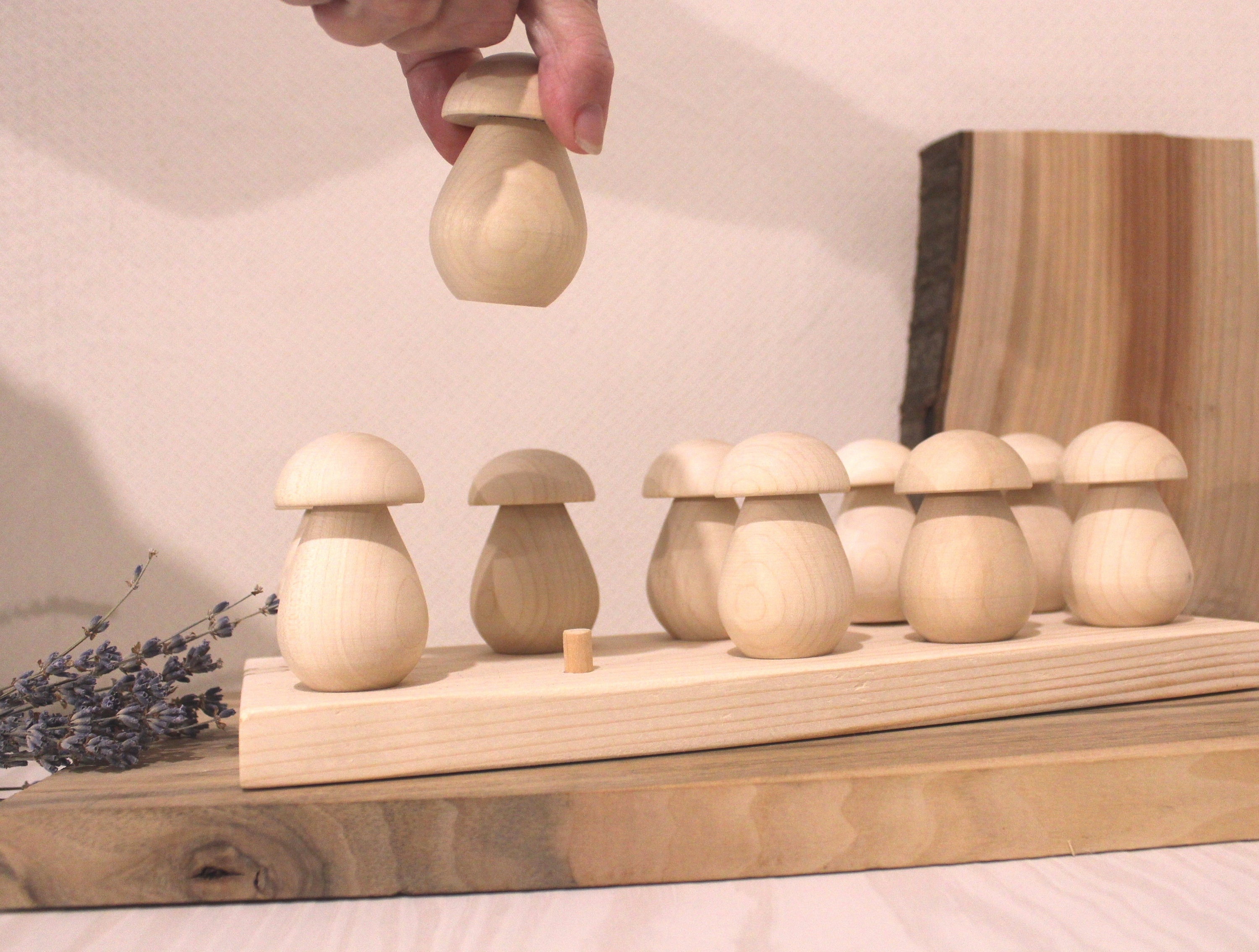 Peg Toy Mushroom toy Montessori toy Wooden mushrooms set Etsy