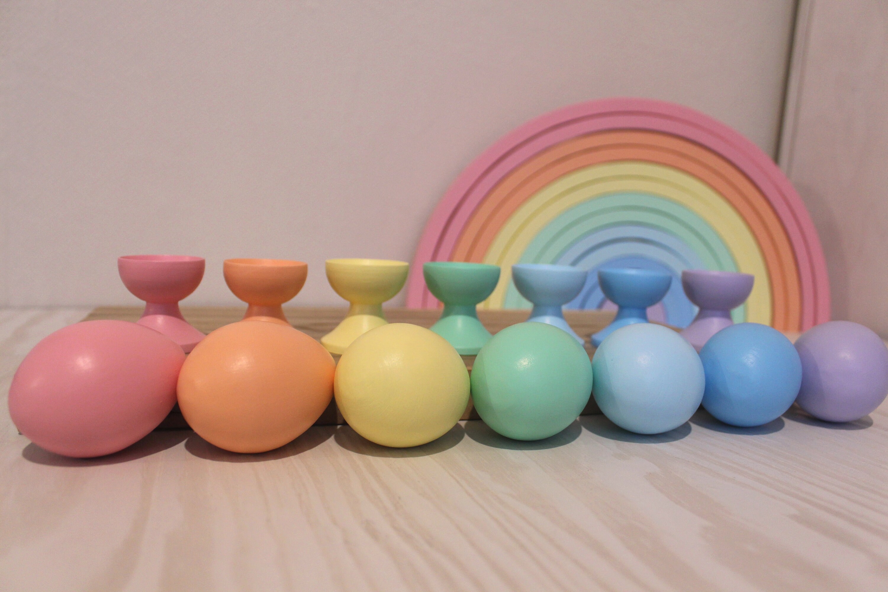 Pastel Eggs and Cups Rainbow Colors Eggs Rainbow Eggs and Etsy
