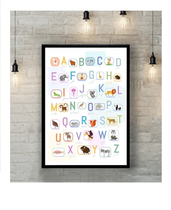 ABC Alphabet Poster, Learning Home School,preschool Poster,homeschool  Print, Classroom Decor,watercolor Printable Nusery Decor,abc Print 