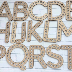 Wooden Learning letter toy, Montessori toys Learning language Lowercase Uppercase wooden letters for kids Wooden Alphabet