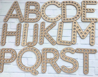 Wooden Learning letter toy, Montessori toys Learning language Lowercase Uppercase wooden letters for kids Wooden Alphabet