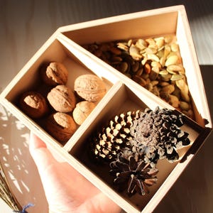 Sensory box, Fine Motor Activities, Wooden tray, Sorting tray, Montessori toys, Waldorf toys, Sensory Bin tools, Homeschool, Learning Toy
