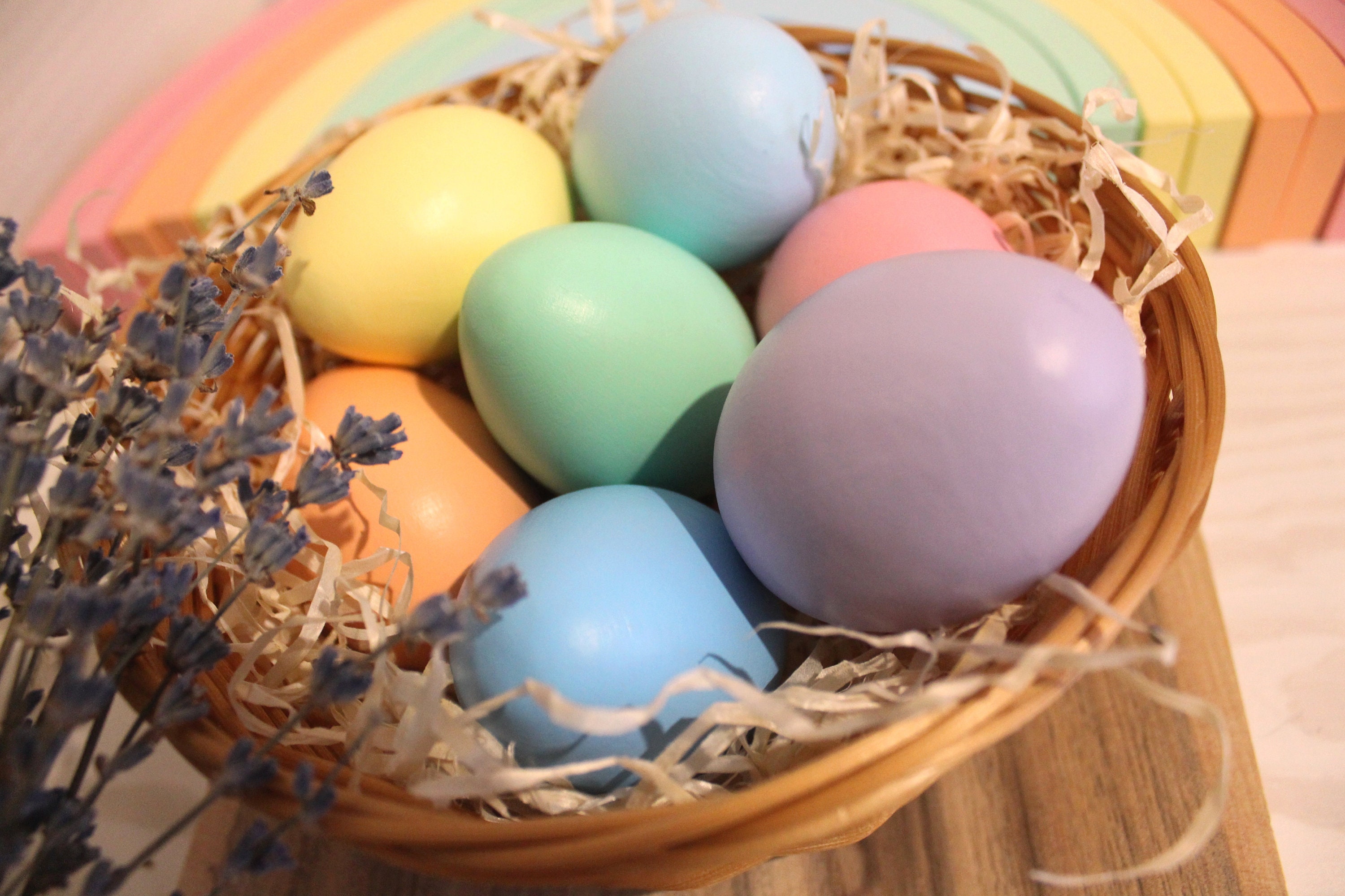 Pastel Eggs and Cups Rainbow Colors Eggs Rainbow Eggs and Etsy