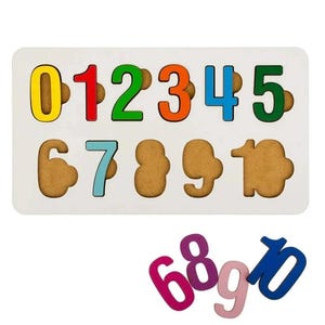 Wooden number toy, Montessori learning math toy, Number Puzzle, Wooden Math Sorter, Preschool Homeschool Educational toy, Toddler gift