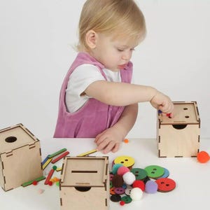 Wooden Sorter toy, Montessori toddler sorting box, Sorting Cube, Activity Box, Busy Cube, Fine Motor Skills, Kids Birthday Gift, Baby shower