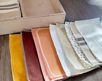 Caja de telas Montessori, material sensorial educativo para niños pequeños, 9 pares para discriminación táctil en caja de madera, juguete sensorial.