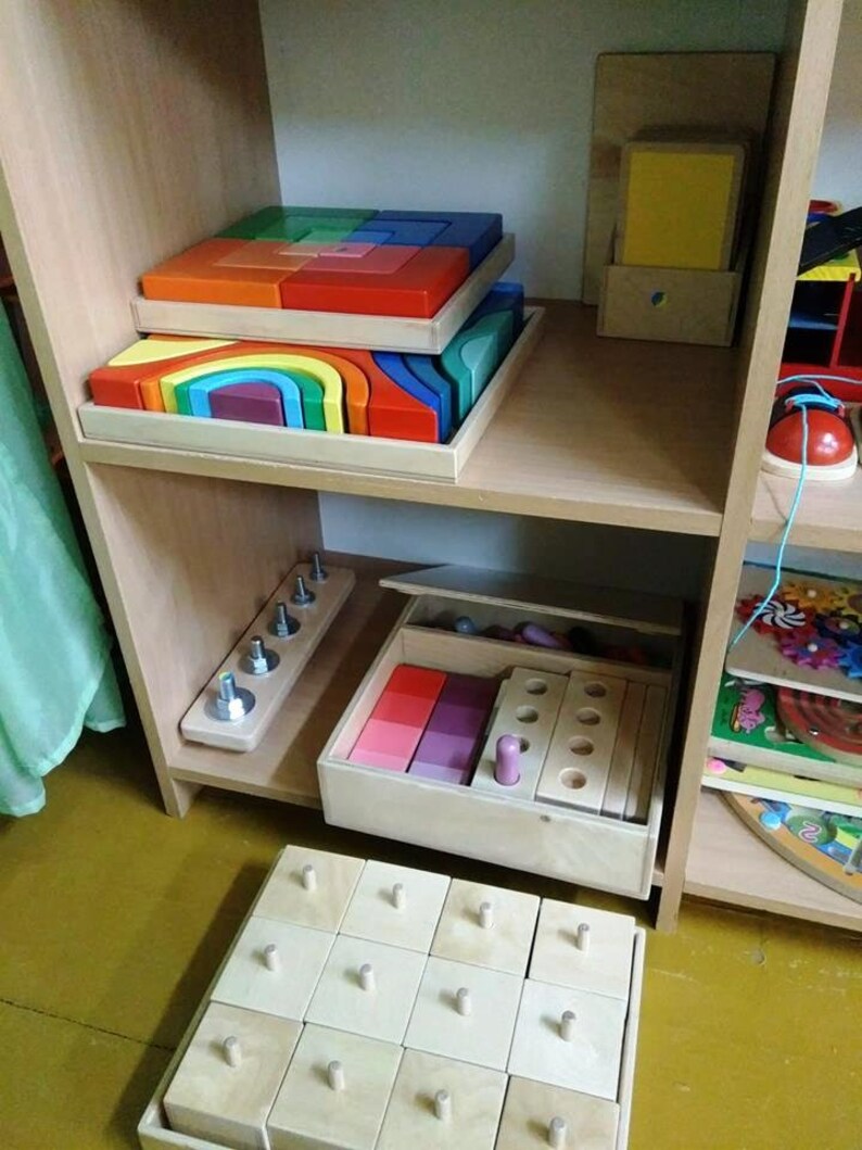 Waldorf toy Four Elements Puzzle Stacker Nesting Wooden Building Blocks montessori puzzl\u0435 first birthday gift Home Decor Wooden Puzzle