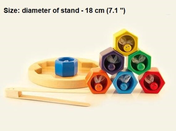 Kinder Vorschule Holz Biene Clip Montessori Pädagogisches Spielzeug Puzzles 