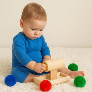 Montessori box with sliding balls, Wooden sorter, Sensory toy, Toddlers toy, Fine motor skills, Baby shower gift, 1st Birthday gift