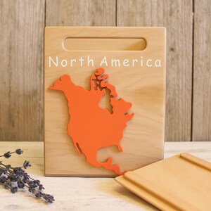 Montessori Continente Box, Nordamerika Box, Montessori Geographie Weltkarte Homeschool Vorschule Montessori Materialien