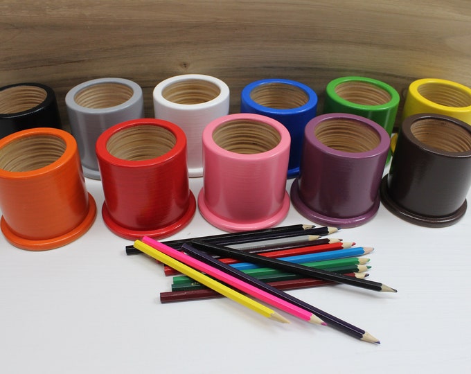 Porte-crayons de couleur, Montessori sensoriel, Tri des couleurs, Jeu de tri de jouets en bois pour les tout-petits Jouets Waldorf Porte-cadeau en bois pour tout-petits