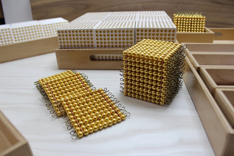 Montessori Golden Beads Cube of 1000 Thousand Cube Homeschool | Etsy
