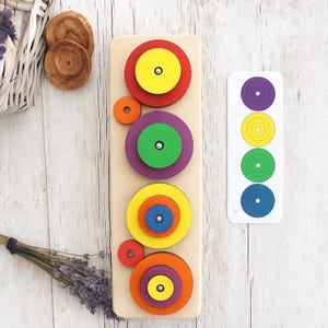 Wooden color sorting toy, Montessori sensory toy, Shape sorter, Matching game, Waldorf toy, Preschool activity, Toddlers gift, Homeschooling