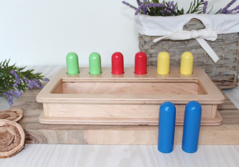 Montessori Sensory Montessori Box Peg Toys Toddler Imbucare Etsy