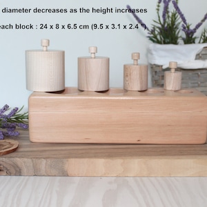 Montessori Knobbed Cylinder Blocks Wooden Puzzle Preschool Homeschool ...