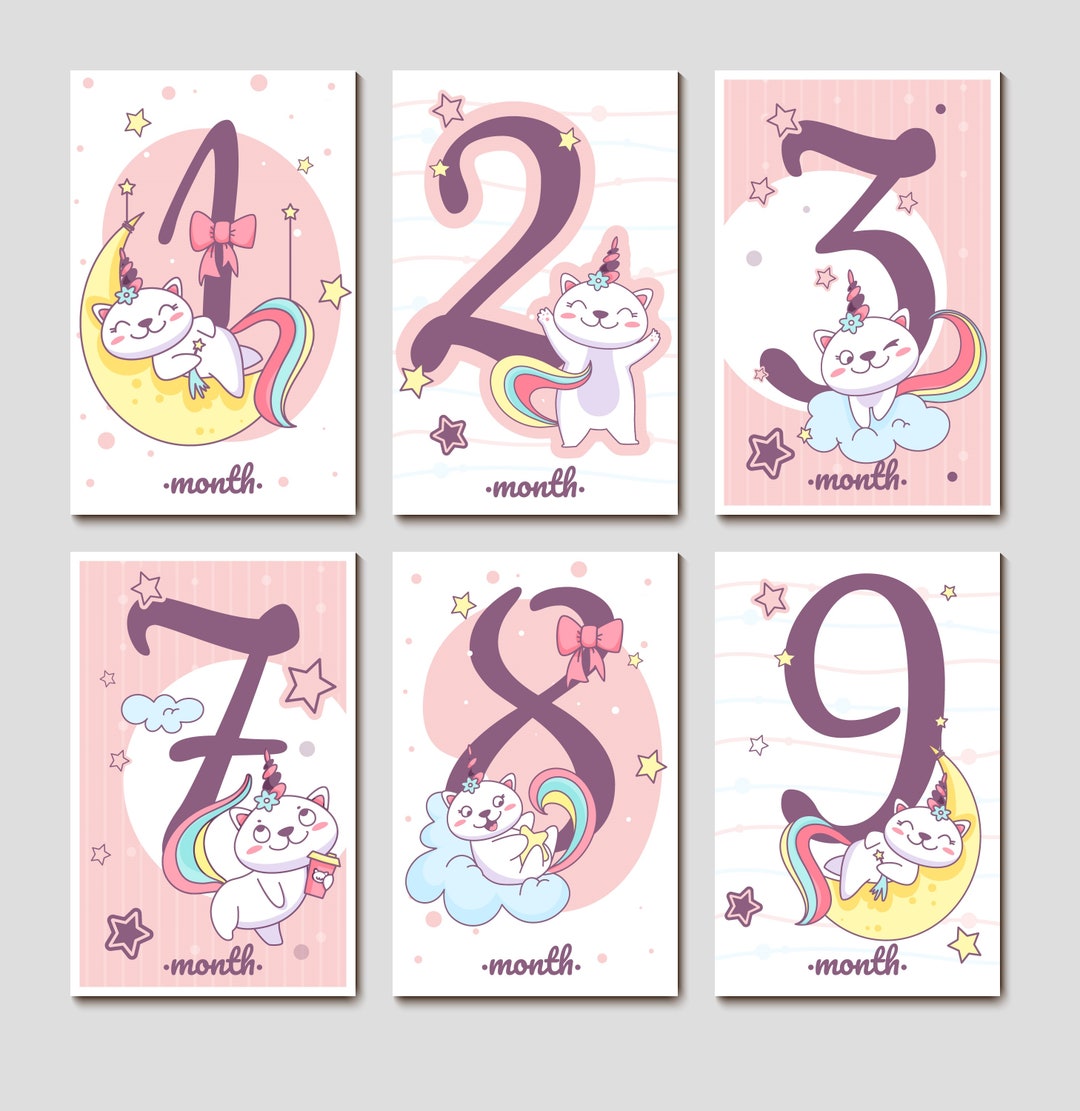 Baby Monthly Cards Printable Birth Announcement Baby Photo - Etsy