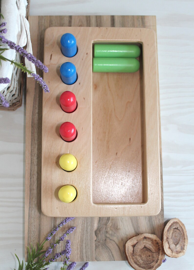 Montessori Sensory Montessori Box Peg Toys Toddler Imbucare Etsy