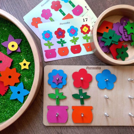 Wooden Flower peg toy, Montessori sensory toy, Peg board, Fine motor skills, Summer kids activity, Flower Shop Pretend Play, Flower Unit