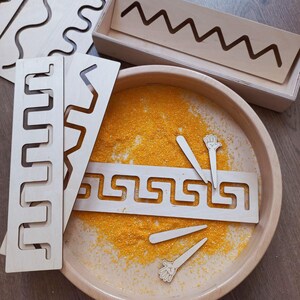 Wooden Stencils Set, Montessori pre-writing boards set, Line Tracing Stencils Set, Educational Toy, Montessori toddler toy, Learning toy