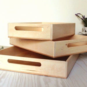 Wooden rectangular tray, Serving tray with handles. Wood Ottoman tray, Breakfast Coffee table tray, anniversary gift. Mothers day gift