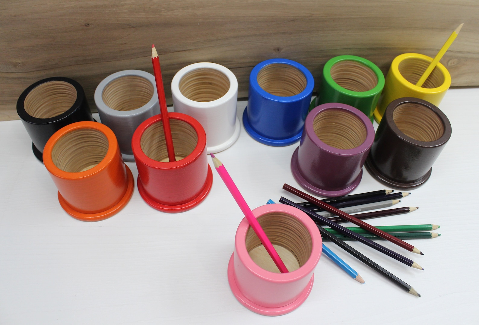 Coloured Pencil Holders Montessori Sensory Color Sorting Etsy