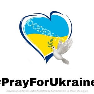 Poster Pray for Ukraine Digitales Poster Frieden Ukraine Karte Druck Friedensplakat Ukraine Flaggenständer mit Ukraine Ukrainische Kunst Gelb und Blau
