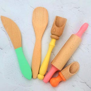 Wooden Set of Sensory Bin tools, Wooden Scoops, Montessori sensory toys, Sensory Toys, Wooden Tactile Set, Sensory Play Accessory