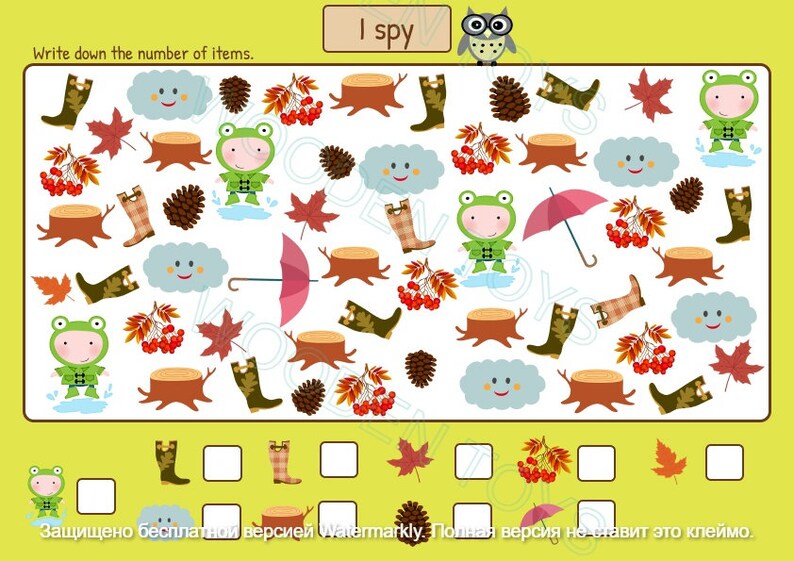Fall I Spy Game Autumn Binder Montessori Digital Preschool - Etsy