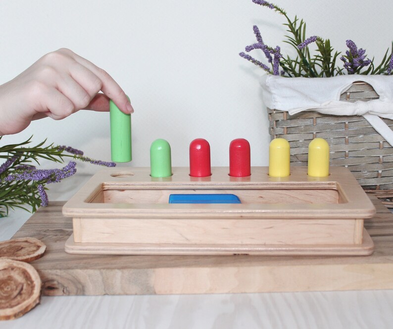 Toddler Imbucare Peg Box Montessori Materials Infant Etsy