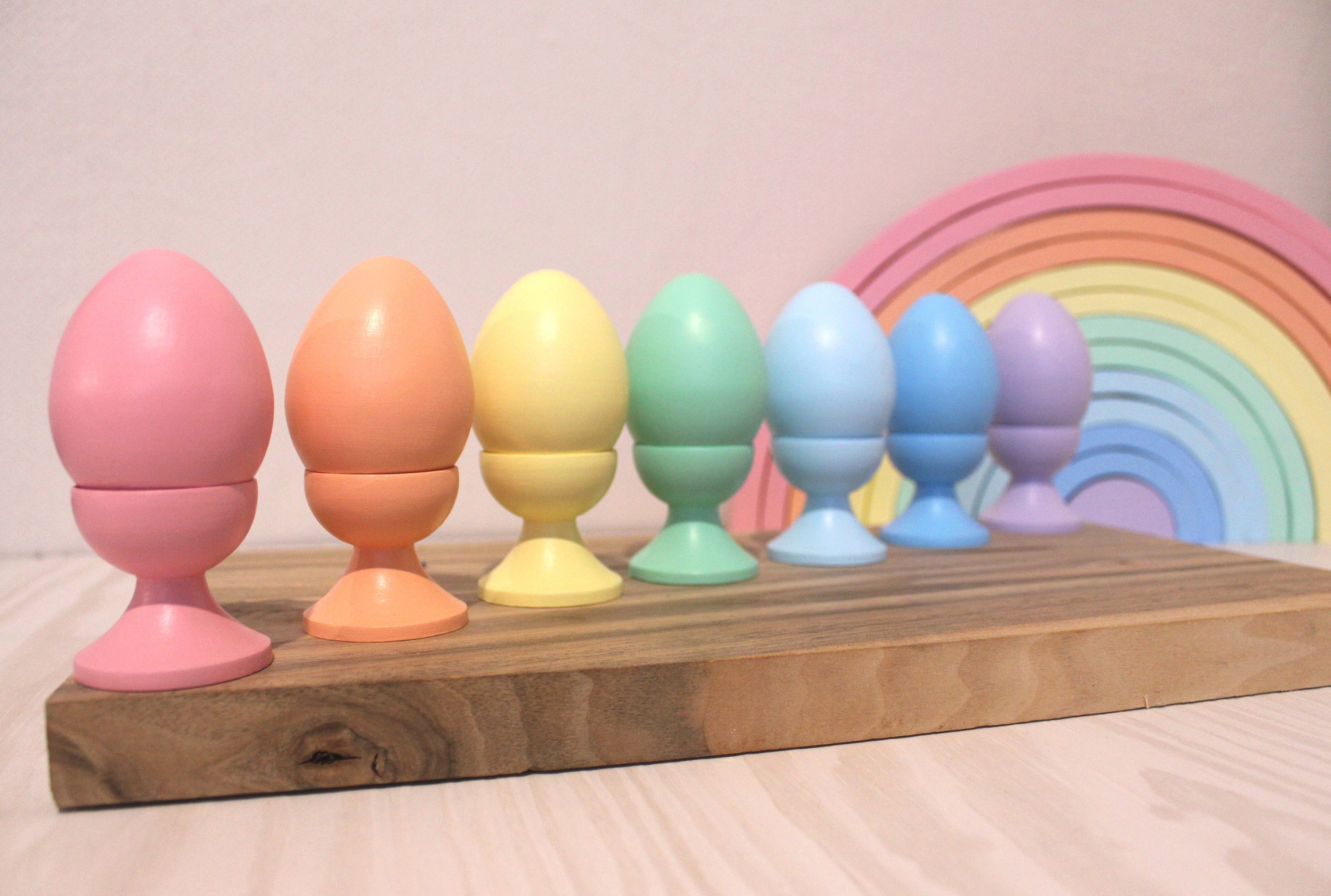 Pastel Eggs and Cups Rainbow Colors Eggs Rainbow Eggs and Etsy