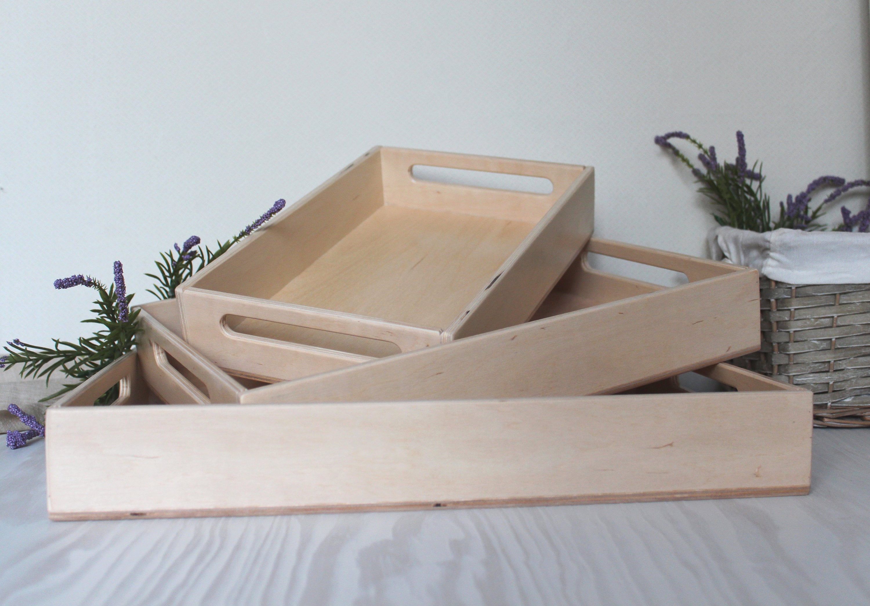 Wooden Tray Montessori Tray Set of Trays Sorting Tray Etsy Australia