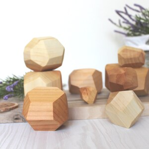 Natural Wooden Balancing Stones, Montessori Toys, Wooden Rocks Wooden ...
