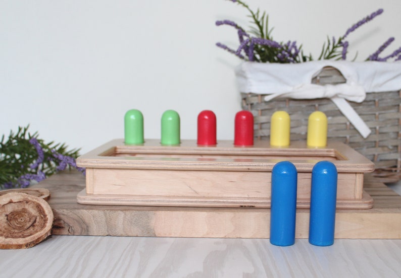 Montessori Sensory Montessori Box Peg Toys Toddler Imbucare Etsy