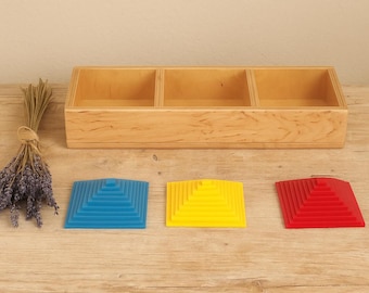 Geometria Montessori, Cerchi triangoli quadrati Montessori, Figure geometriche graduate Montessori Matematica Montessori Classe Materiali Montessori