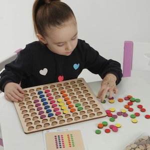 Wooden math board toy, Montessori Hundred Board, Arithmetic Board, Counting Boards, Learning educational math, Montessori 100 board