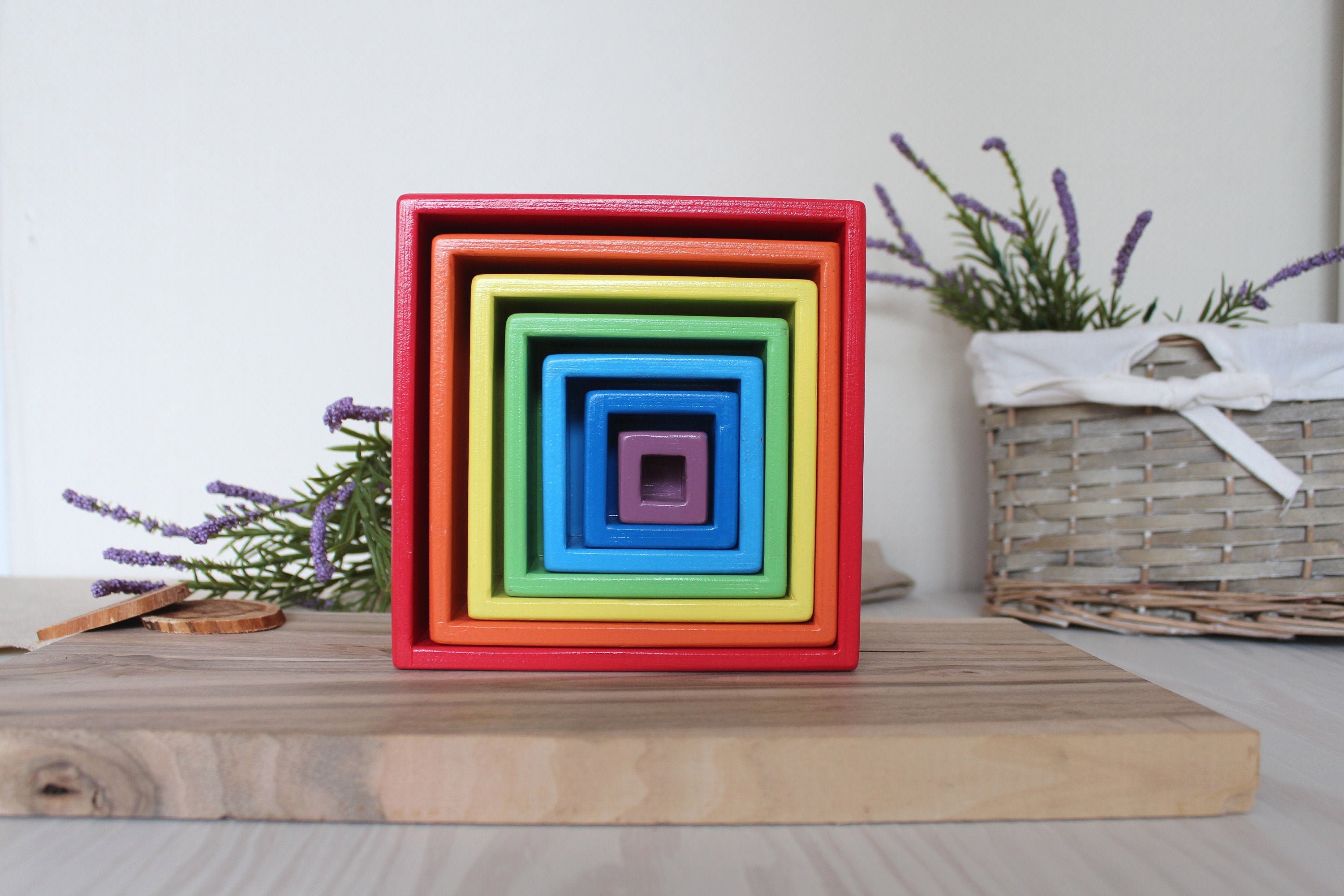 Rainbow boxes Set 4 Montessori first birthday gift Etsy
