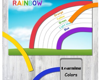 Make a Rainbow Toddlers Rainbow Printable Activity Preschool Homeschool Busy Binder Montessori Material Resource Rainbow Activity Mat