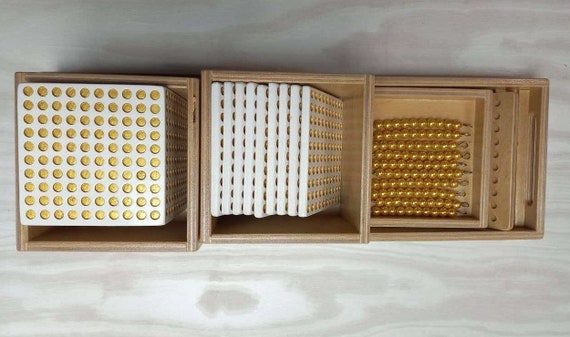 Cassetta di legno con coperchio 30 x 20 cm   - Il  negozio per i Materiali Montessori, Materiali di perle, Matematica,  Materiali Sensoriali