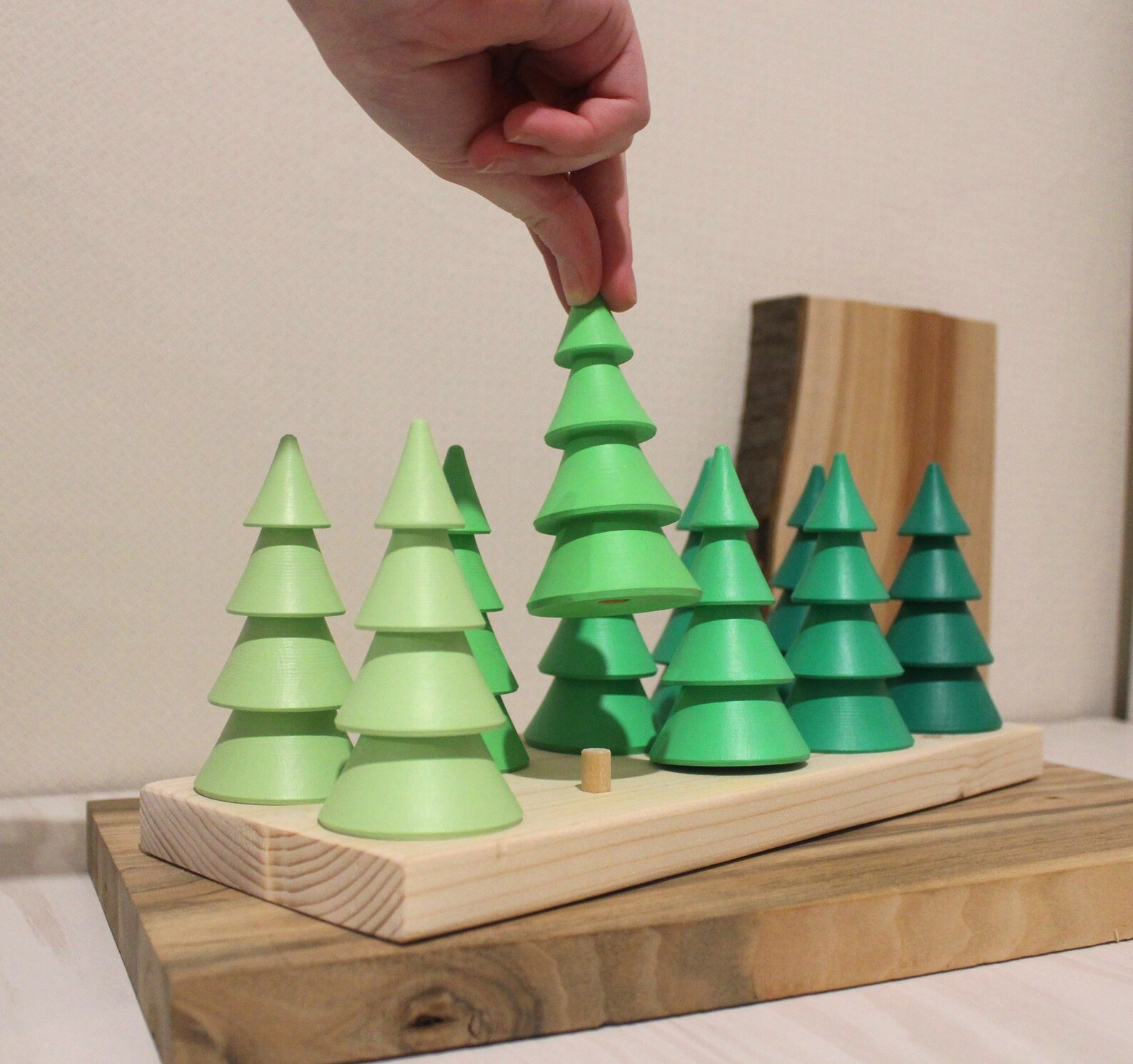 Wooden toy Trees Peg Toys Tree Wooden Puzzle Wooden Pegs Etsy