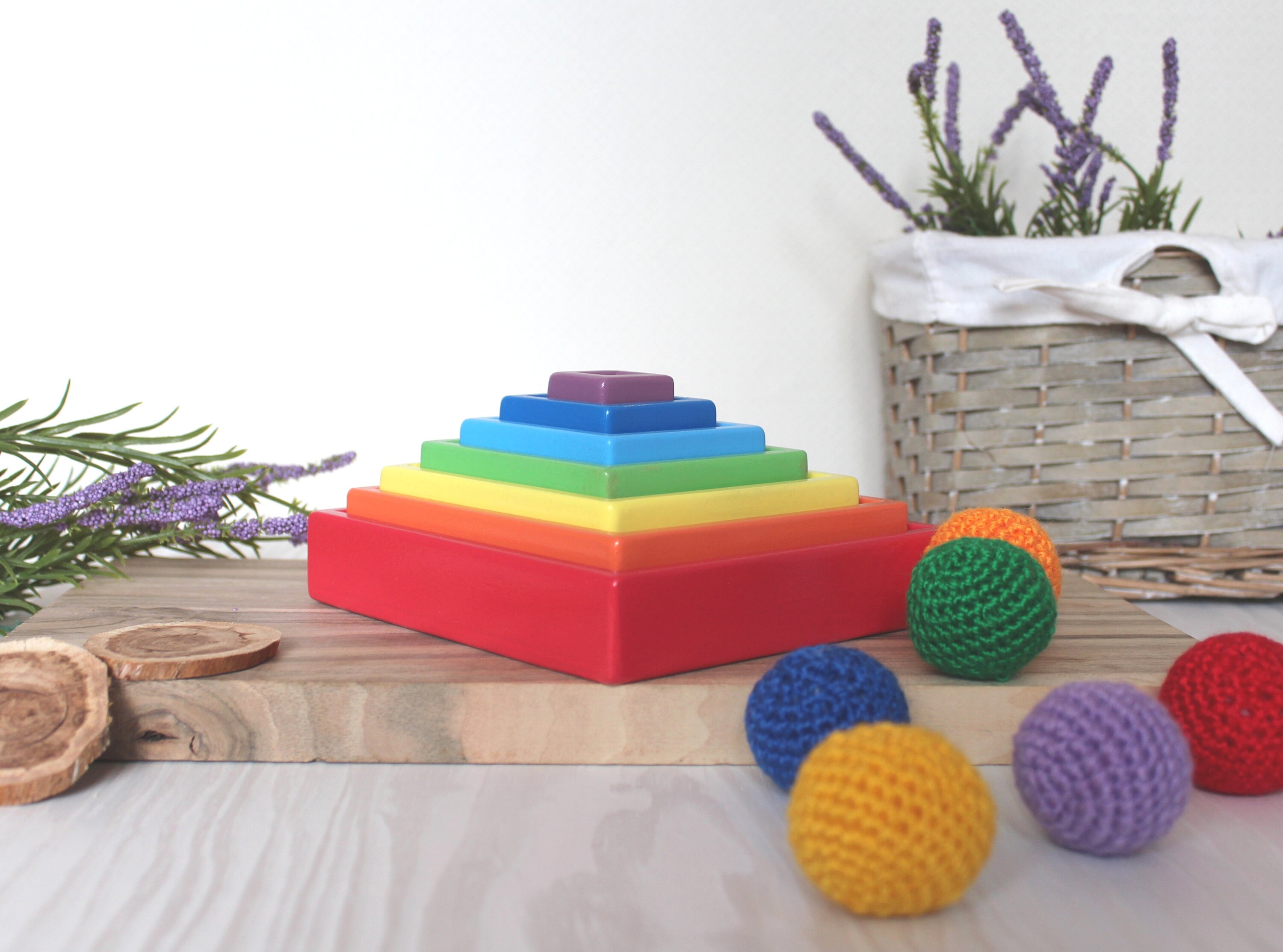 Wooden Nesting Toy Montessori Toys Set of 14 Rainbow Boxes Etsy