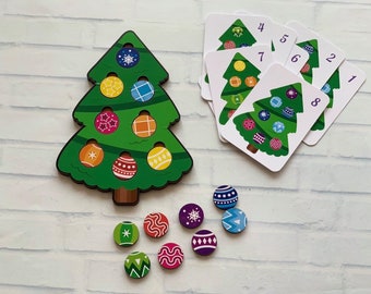 Christmas Gift Wooden Puzzle Decorate Christmas tree Ornament Gift for baby Kids Gift Game Montessori Waldorf Kids Gift Decor Toddler Xmas