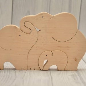 Animal Puzzle, Wooden Balance Toy, 1st Birthday Gift, Montessori Toy, Father's Day Gifts, Wooden bears, Elephants Family, Home Decor