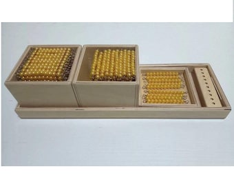 Montessori Mathe Spielzeug Set, Montessori goldene Perlen, Montessori Spielzeug, Kindergarten Mathe, Montessori Mathe, Homeschool Mathe, Mathe-Aktivitäten