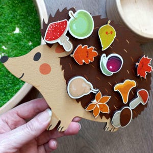 Wooden hedgehog sensory toy, Montessori learning toy, Sorting toy, Fine motor skills, Toddler Kids gift, Sensory bin tools, Homeschooling