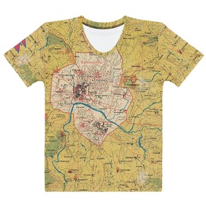 Kathmandu 1970 Map women’s COTTON crew neck t-shirt