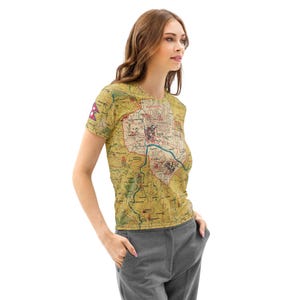 Kathmandu 1970 Map women’s COTTON crew neck t-shirt